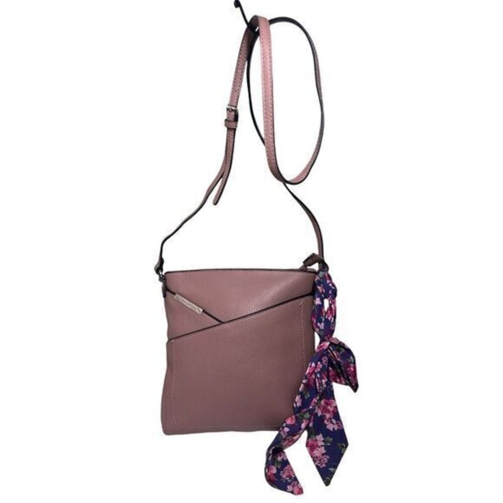 Steve Madden Mauve Crossbody Bag With Scarf Zipper Closure
